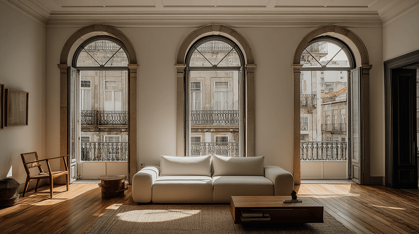 Fachada de um edifício reabilitado pela Transparência & Prestígio