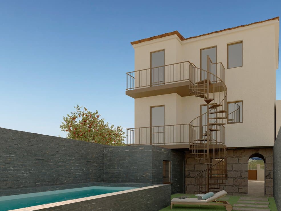 Façade arrière avec piscine — AXIS II