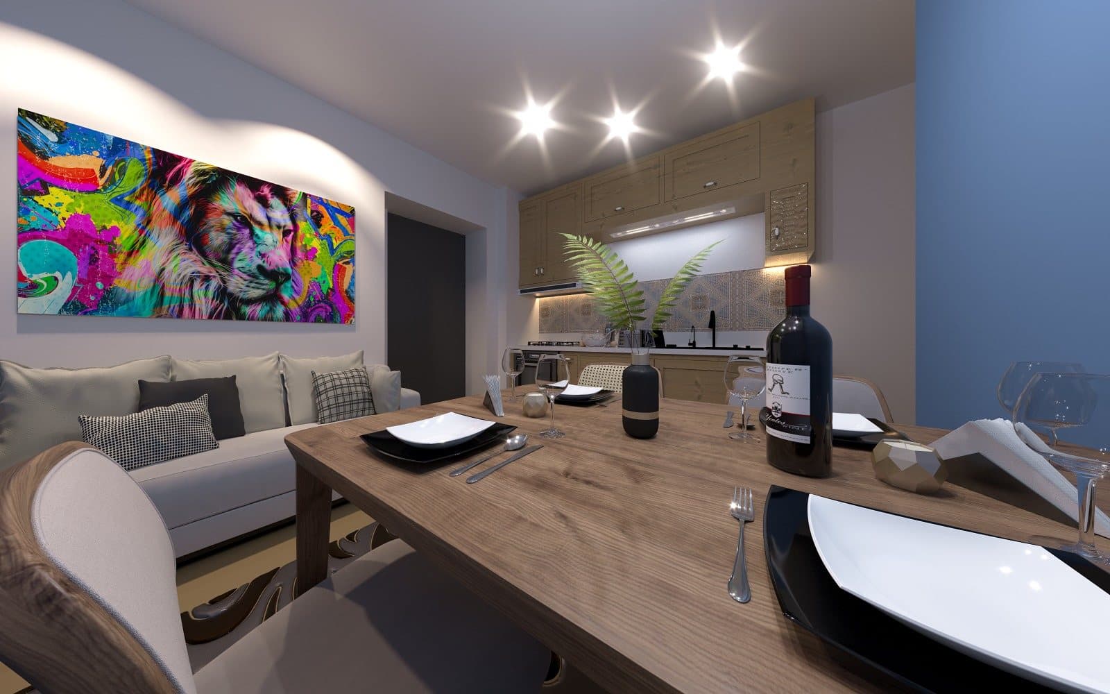 Apartment interior of the AXIS I development, refurbished by Transparência & Prestígio